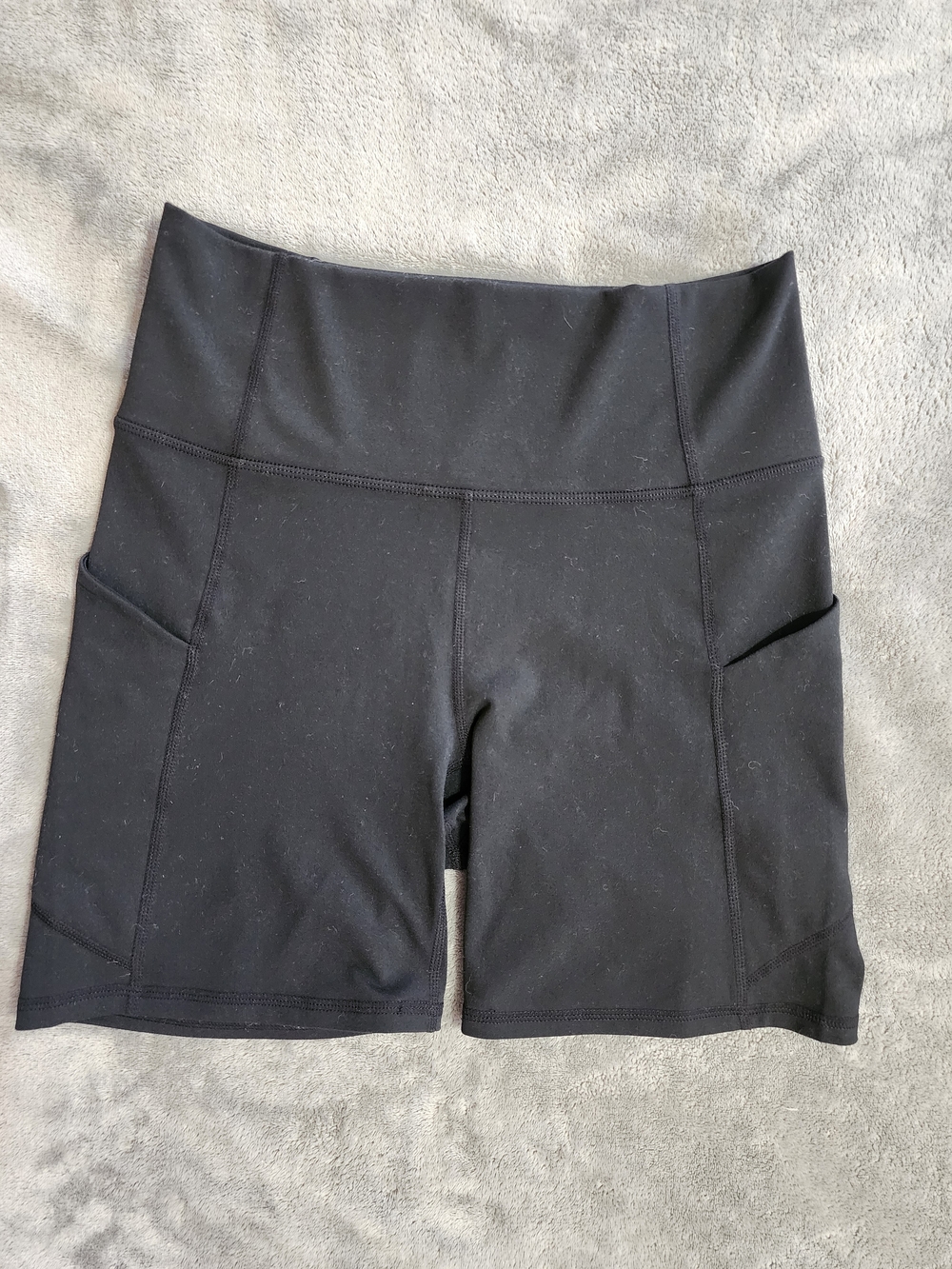 Fabletics Black Purelux High-Rise Side Pocket Bike Shorts